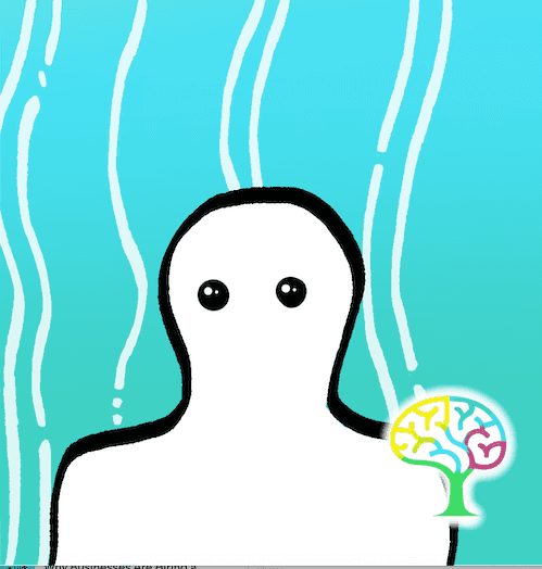 Illustration of a surprised figure beside a larger silhouette