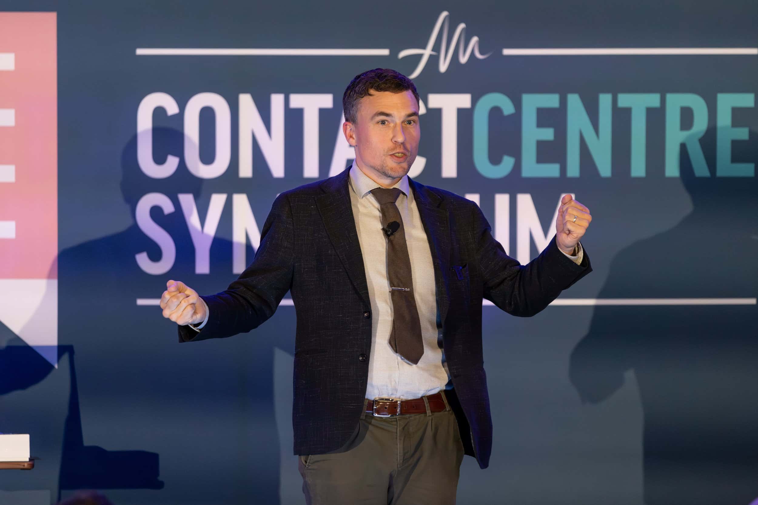 Andy Nunn speaking at the Contact Centre Symposium