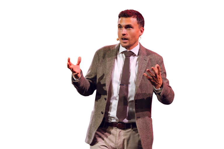 Andy Nunn speaking on stage