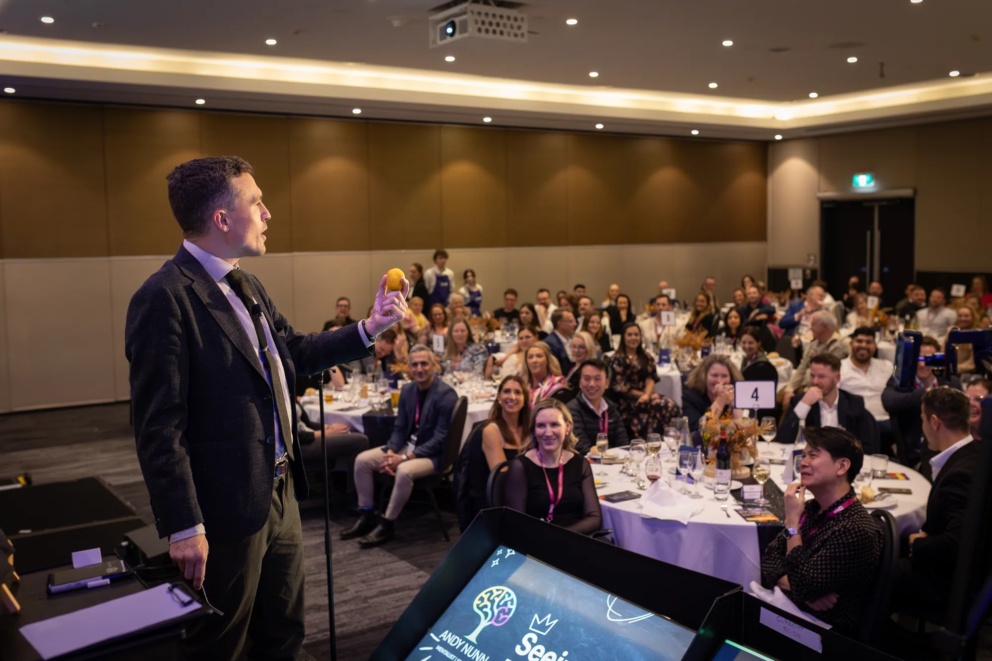 Corporate audience engaging with Andy Nunn keynote speaker Sydney presentation